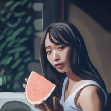 Girl with watermelon