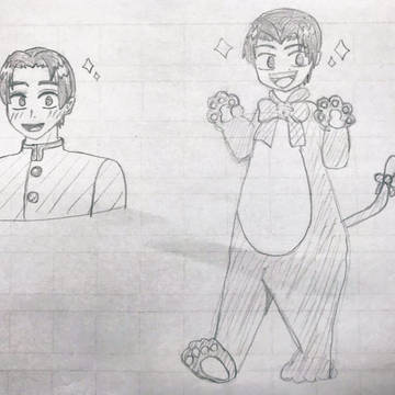 村田隊士と着ぐるみ猫の村田さん