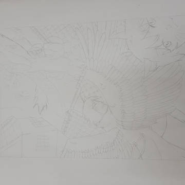 学校の授業で描いた産物