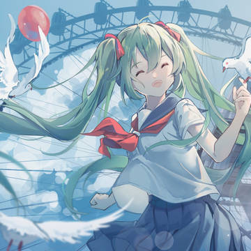 遊園地のミクちゃん