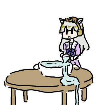 ぬるい水を注ぐゴルシ。