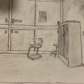 私は学校の一部を描きました