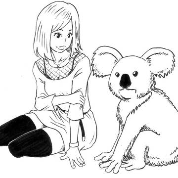 動物と一緒イラスト