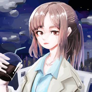 The Girl drinking coffee