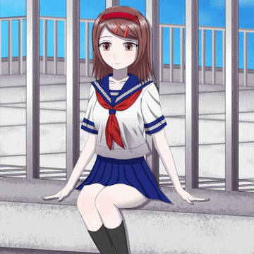 【うごイラ】9月1日。屋上。少女。