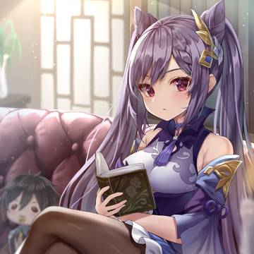 読書中刻晴ちゃん。