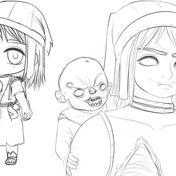 Charlotte and Victor Sketches