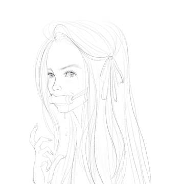 ワタシの絵柄で禰󠄀豆子。