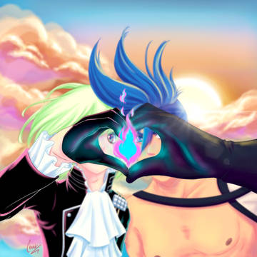Hearts United by Flame