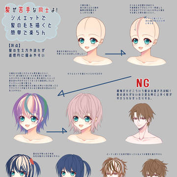 初心者向け 髪の毛の描き方