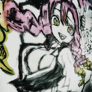 鬼滅の刃 甘露寺蜜璃ちゃん 筆ペン模写