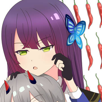槿ちゃんの唐辛子を食べる純さんのファンアート