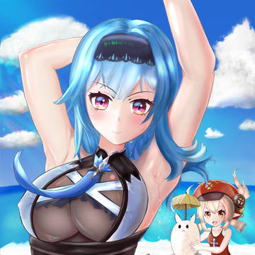 エウルアさんとクレーちゃん水着風