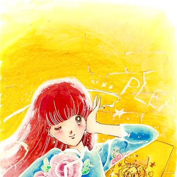 (習作)スクランブルゲームのイラストをサクラ絵の具で模写