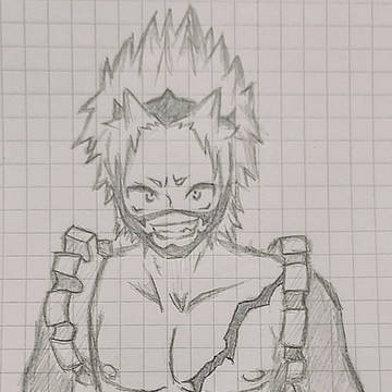 タッチペン無いからシャーペンで描かれる切島鋭児郎