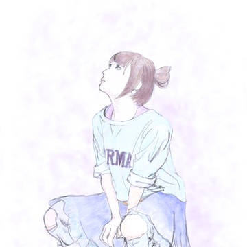 見上げる