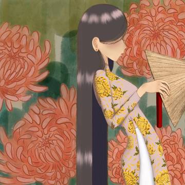 chrysantemum ao dai