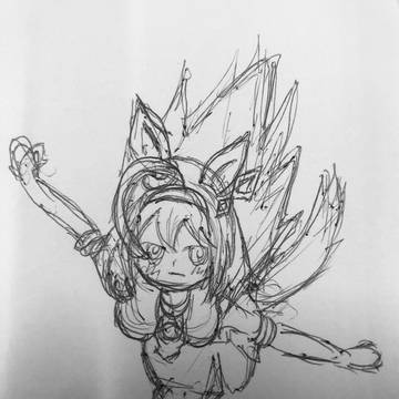 ボールペンで一発描き②