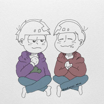 2人でこっそり今川焼き食べる4と1