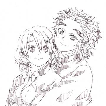 炎恋師弟+少々おばみつ　ラフ