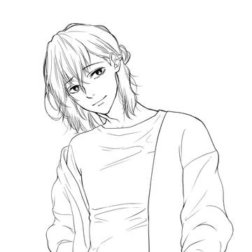 男子イラスト　練習絵（４）