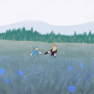 Flower field, you and I