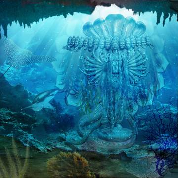 Vishnu in the primordial ocean