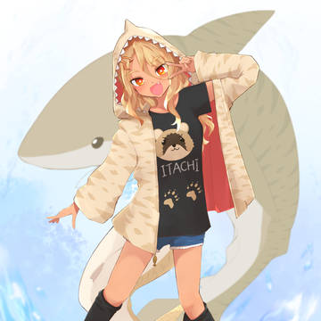 【オリジナル】サメむすめ:イタチちゃん