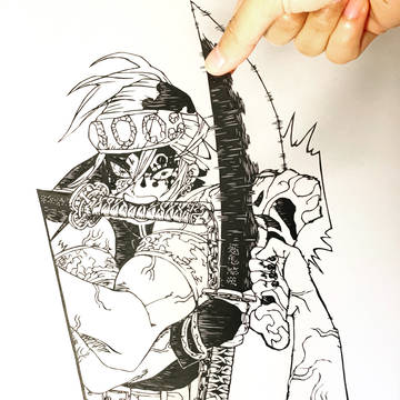 鬼滅の刃　宇髄天元　切り絵