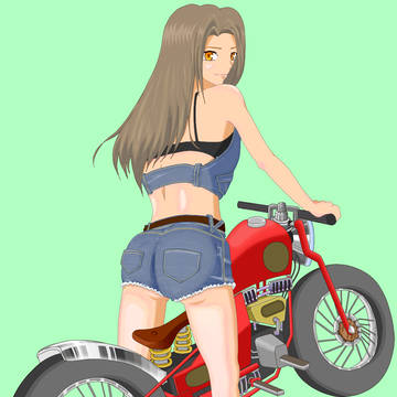 バイク女子とデニム尻
