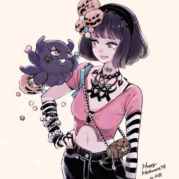 ハロウィン絵　北斎再挑戦