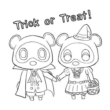 ハロウィン【どうぶつの森まめきちつぶきち】　線画