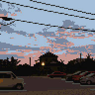 夕暮れのドット絵