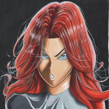 赤/青 バトルスーツ美女