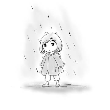 Tiny Girl in the Rain