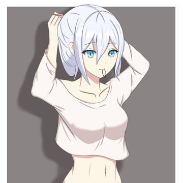キャラクター描画演習-スポーツで結んだ髪の女の子