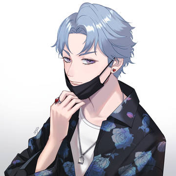 柄シャツ男子