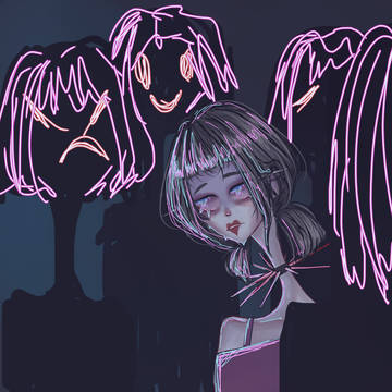 blue and pink