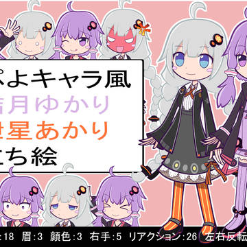 ぷよキャラ風結月ゆかり・紲星あかり立ち絵