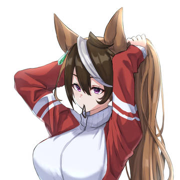 髪を結ぶシンボリルドルフ