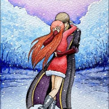 A kiss in the snow