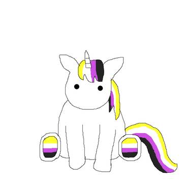 Nonbinary pride unicorn!