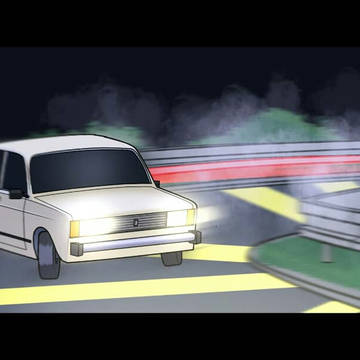 Lada Laika car drifting