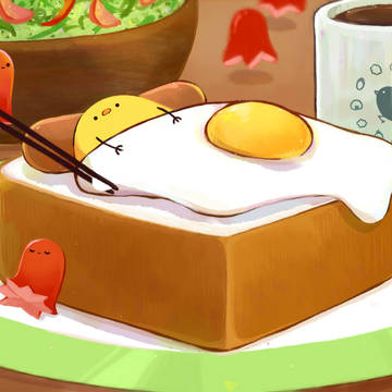 ふかふかのベットで寝たら食べられてしまう夢をみたひよこっこさん。