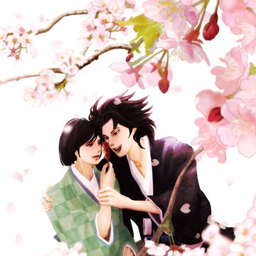 『降りしきる桜雨は、緋の色』文庫版カバーイラスト