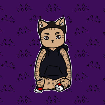 Wolf and Kid as a Pixie-Bob cat