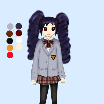 ツインテール制服女子