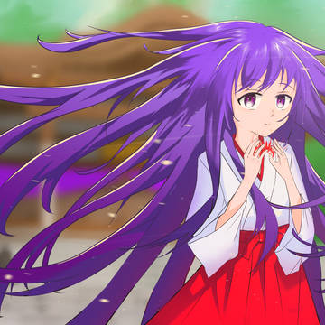 神社の前の梨花ちゃん