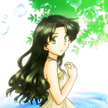 水浴びする少女