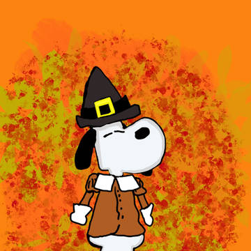 Snoopy as a pilgrim